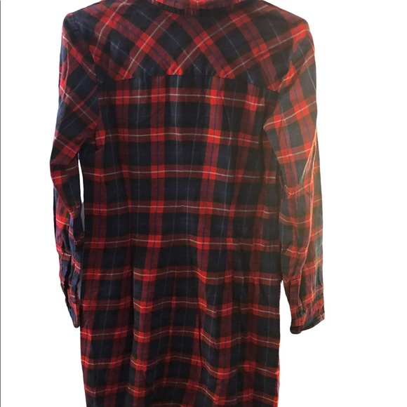 Tommy Hilfiger Plaid Long Shirt Dress with side pockets Ladies Medium - Picture 10 of 10